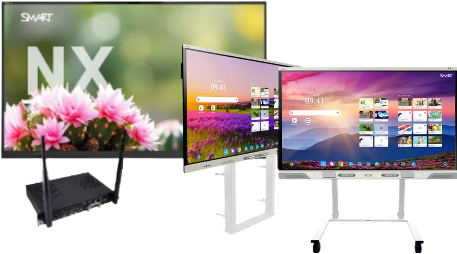 SMART Board displays on mobile floor stands